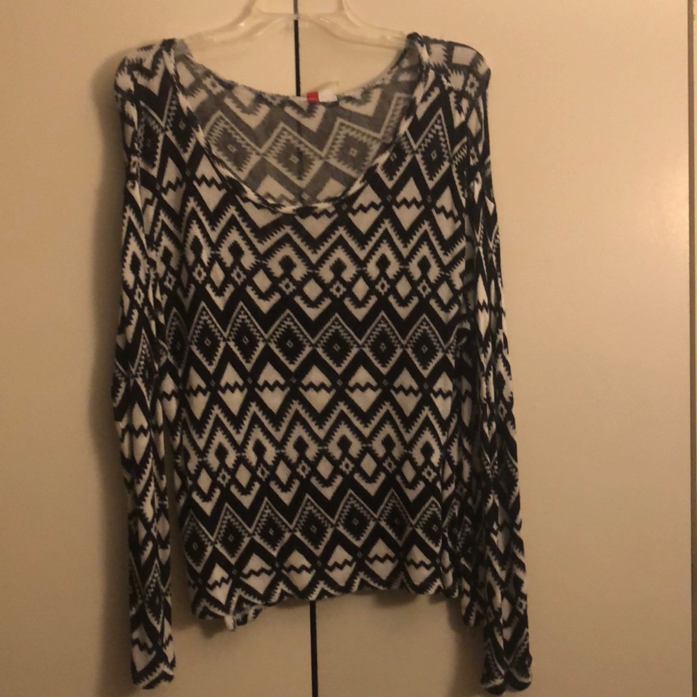 Black and white casual shirt